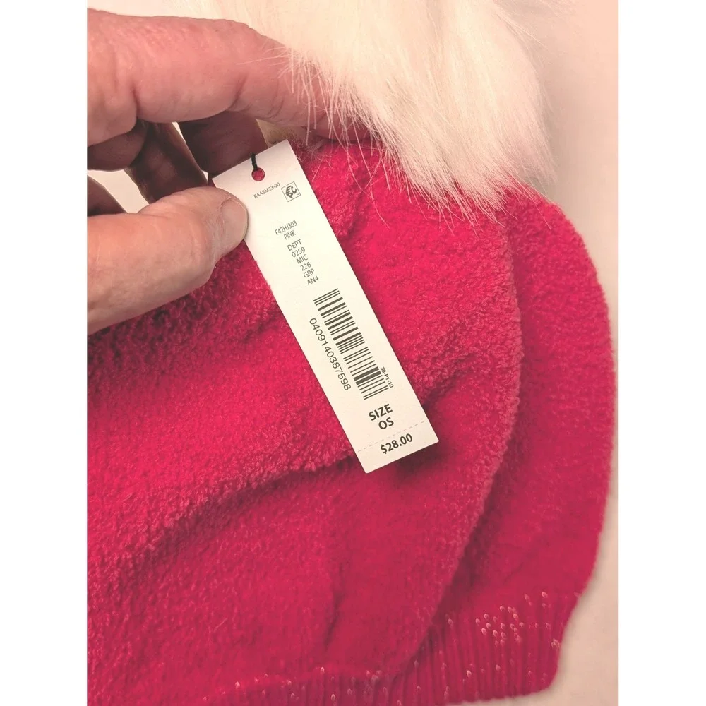 Anna & Ava Bundle 2 Cable Knit Beanie Hat Ivory Pink‎ One Size Retail total $66 - Picture 10 of 13